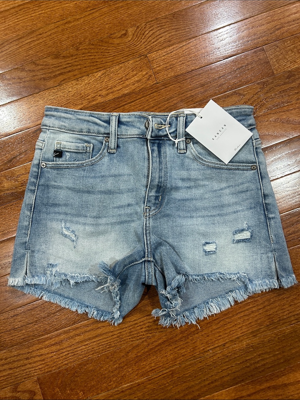 KanCan Light Blue Distressed Denim Cutoff Shorts